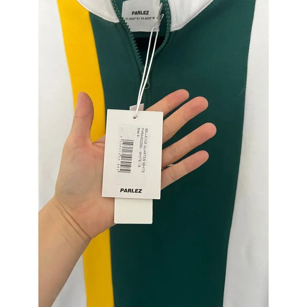 NWT Parlez Bellevue Quarter Zip Block Color Streetwear Unisex MSRP $199